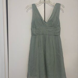 J. Crew Soft Green Pleated Mini Dress